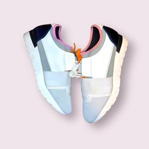 Balenciaga Multicolor Leather and Mesh Race Runner Sneakers Size 38